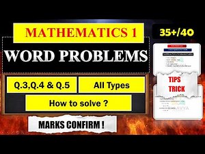 Word Problems| 3-4 Marks Questions| 10th Mathematics 1 Exam| IMP Questions||Goal 35+
