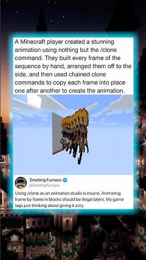 A Minecraft player created a stunning animation using nothing but the /clone command. They built