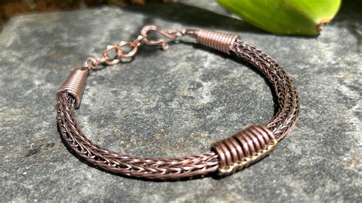 Handmade Upcycled Copper Viking Knit Bracelet - Etsy Canada