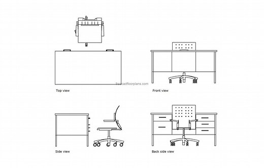 Teachers Desk - Free CAD Drawings