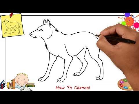 How to draw a wolf EASY step by step for kids, beginners, children 1