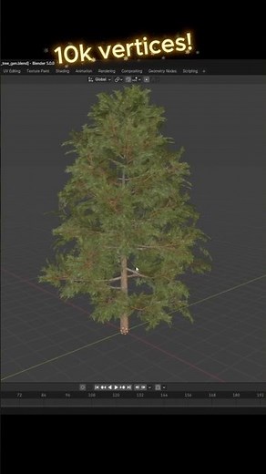 Realistic low poly 10k vert trees tutorial in Blender. Enough likes and I'll create a full tutorial!