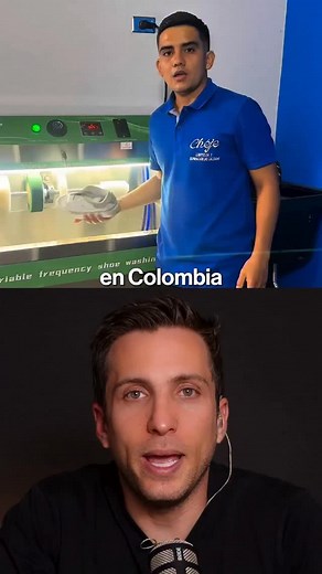 2.8M views · 77K reactions | Crearías un emprendimiento asi? En Colombia, Cheje.col convirtió algo tan simple como limpiar calzado en un negocio que funciona por solo 3 dólares por par. Una máquina especializada cepilla, enjuaga y seca los zapatos sin dañarlos, dejando todo impecable en minutos. El equipo cuesta cerca de 300 dólares y no necesitas empleados ni un local grande para empezar. Solo un pequeño espacio, buenos productos y ganas de emprender.o aci | Somoscopiloto | Facebook