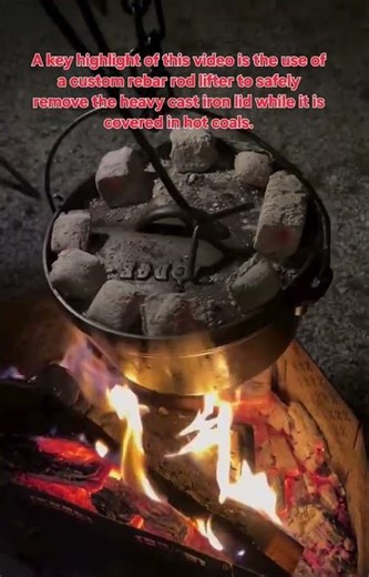 Technical Campfire Cooking: Using a Rebar Lid Lifter for Dutch Oven Seafood Stew