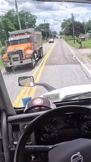 When a Big Rig Comes at You on a Narrow Road 😳 #shorts