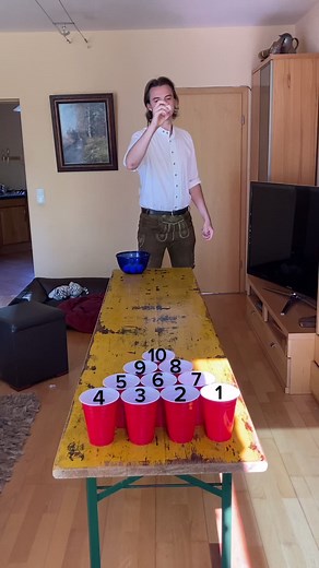 Exciting Beer Pong Game with Scoring Action
