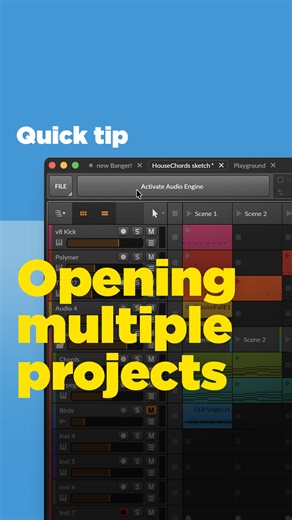 Quick tip! Bitwig lets you open multiple projects and drag content between them 🪄✨ | Bitwig