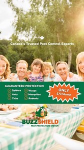 🛡️ ONE PLAN. ✅ TOTAL PROTECTION. Introducing BuzzShield® - Your ultimate year-round complete pest control solution for mosquitos, wasps and hornets, ants, ticks, spiders, mice, voles and rats. 👉🏻 $77/monthly ⭐️ Guaranteed Protection ☺️ Risk free with no equipment setup or cancellation fees. 🏡 Take Back Your Yard: Nobody knows pest control like the experts at Buzz Boss. BuzzShield® Complete is designed specifically for the residential market, ensuring everyone can enjoy their summers outdoors