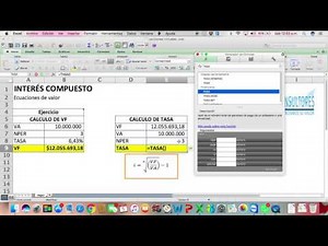 INTERES COMPUESTO Cálculo de TASA en Excel
