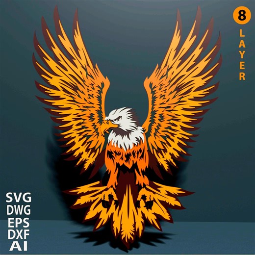 Eagle Multilayer SVG. Laser Cut File. Layer Construction. Plywood Cutting. CNC. Mandala Plywood - Etsy