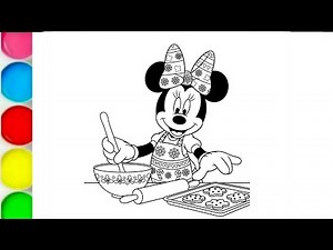 How to draw Minnie mouse, Mickey mouse drawing & colouring, mickey mouse clubhouse #34