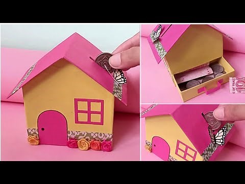 How to make House Money Bank | DIY Paper Money Box at Home | Homemade money bank Craft