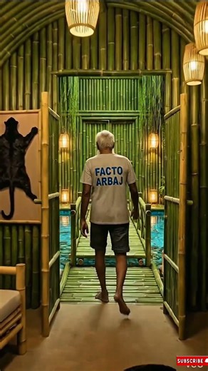 Old Man Built a Secret Bamboo House 🏡 And Saved His Life From a Black Panther | Amazing Jungle Craft