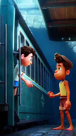 Animated Characters Adventure with a Green Train