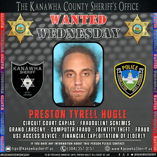 🚨 WANTED WEDNESDAY – Preston Tyrell Hugle 🚨 Preston Tyrell Hugle is wanted on an active circuit court capias for Burglary, Grand Larceny, Petit Larceny, and Conspiracy after failing to appear in court. He also has two active warrants from the Charleston Police Department for allegedly using a stolen credit card and defrauding an elderly couple of over $48,000. He is now wanted for Fraudulent Schemes, Grand Larceny, Computer Fraud, Identity Theft, Using a Stolen Credit Card, and Financial Explo