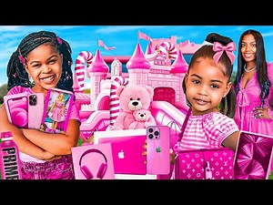 Buying EVERYTHING In ONE COLOR For My DAUGHTERS for 24 HOURS!