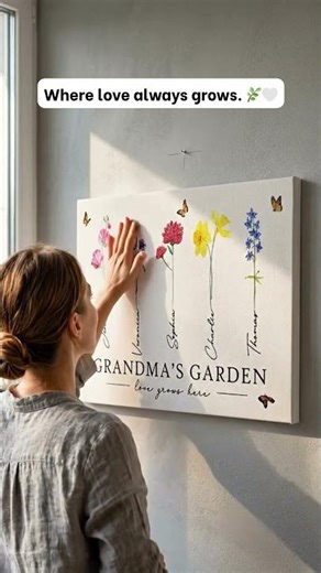 Grandma‘s Garden Love Grows Here Watercolor Birth Month Flower - Personalized Poster/Canvas Prints