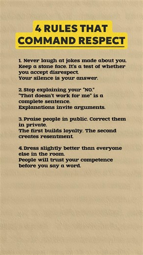 4 RULES THAT COMMAND RESPECT!!! #quotes #wisdom #psychology #life