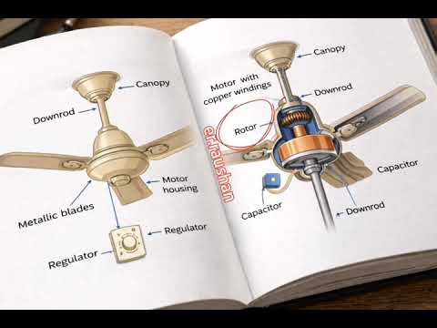 Descriptions of Ceiling Fan, Design, working, and terminology