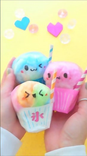超ふわふわ💙かき氷スクイーズ♪#折り紙 #スクイーズ #squishy #origami