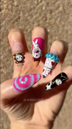 White Rabbit Nail Art Tutorial | Alice In Wonderland Nails ✨