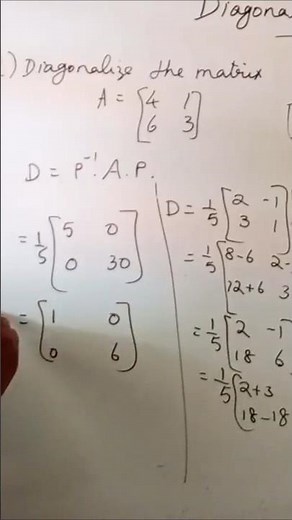 Diagonalization of a 2x2 matrix