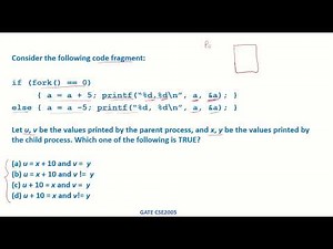 OS6b - Parent-Child Process | fork() | Solved Example | GATE