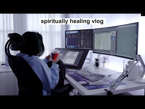 productive vlog / freelance 3D artist daily work life + desk setup