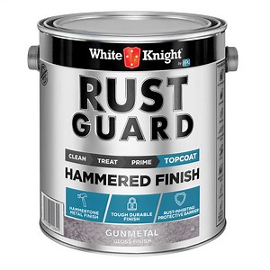 White Knight Rust Guard Gloss Gunmetal Hammered Finished Paint - 4L