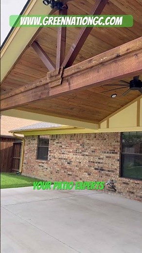 Custom Gable Patio COMPLETE #dfwbuilder #greennationgc #construction #patio