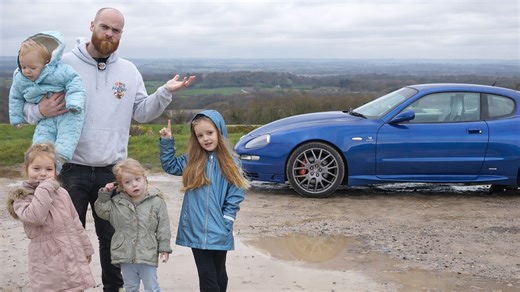 Fitting four kids into a Maserati sports car challenge