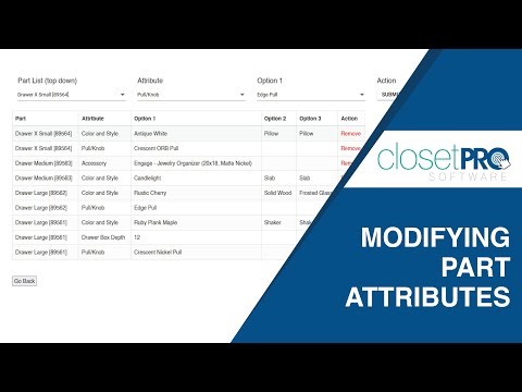 Modifying Part Attributes