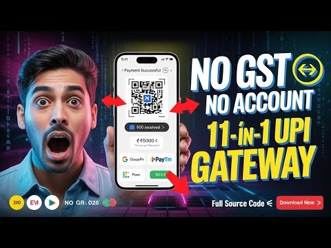 No GST? No Current Account? 😎 | Create UPI Payment Gateway (11-in-1 Source Code)