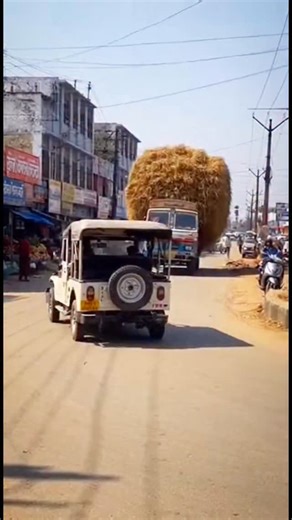 Shawn Arranha on Instagram: "🧨THE HAYSTACK HORROR OF UP ⚠️ Imagine a normal afternoon in a busy UP market turning into a scene of pure chaos in seconds. This isn’t a movie set—this is the terrifying reality of “overloading” on our narrow streets. This massive truck, carrying a mountain of dry hay twice its own size, lost balance and came crashing down directly onto a passing Jeep. The sound was deafening. The dust was blinding. For a moment, time stopped as locals rushed to pull survivors from