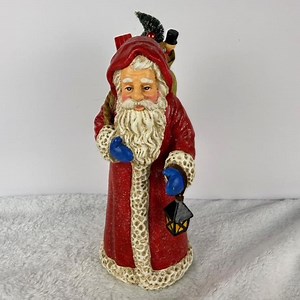 Vintage Old World Santa Figurine With Lantern & Toy Sack Mantel Decor Primitive Holiday Santa - Etsy