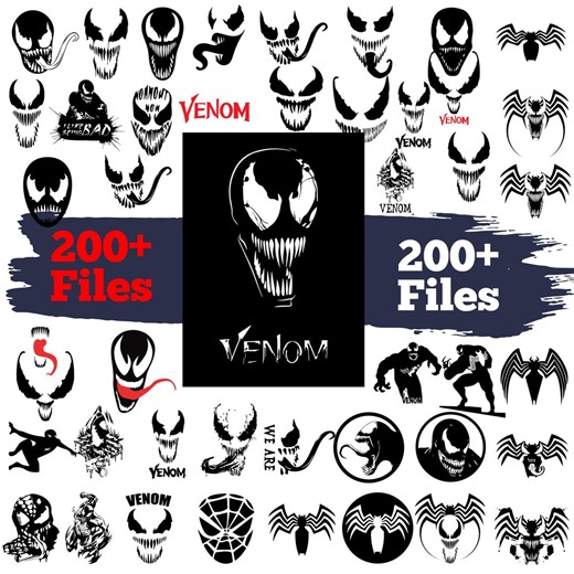 Venom SVG Bundle: Printable Vector Designs, Cricut Cut File | Svg, Eps, Dxf, Png, Cricut, Digital Download - Etsy