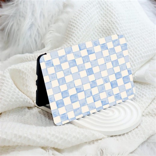 Blue Checkerboard Kindle 12th Gen (2024/2022)paperwhite 6"/7" Case With Hand Strap,kobo Clara Libra,kindle 10th Case,personalized Paperwhite - Etsy