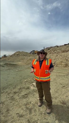 Using an excavator to dig up dinosaur fossils