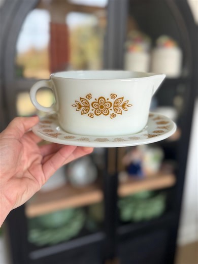 Vintage 1970s Butterfly Gold PYREX Gravy Boat and Saucer | Mid Century Modern Kitchenware | Retro Dining Tableware - Etsy