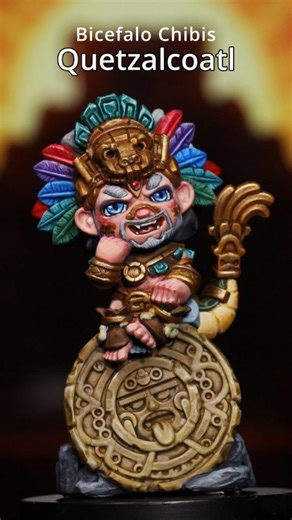 Alan Castellanos on Instagram: "Quetzalcóatl - The Feathered Serpent... but Chibi! 🐍✨ Miniature Painting Process, sculpted by @capsulechibi and painted with @greenstuffworld Grab the STL for 3d printing in Bicefalos Art Studio official Patreon 👇 Drop a 🔥 if you love the Aztec aesthetic! #minipainting #quetzalcoatl #aztec #chibiart #paintingminiatures #tabletoprpg #displaypainting #mexicanart #miniaturepainting #chibis #marvelunited #dcunited"