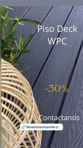 Revestimientos Chile on Instagram: "Piso Deck WPC y Revestimiento Exterior WPC Coextruido , doble capa protectora , radiación UV, resistente a humedad, hongos, sal de mar etc. Creado para climas adversos. #revestimento #chile #deck #decking #pisodeck #santiago #temuco #concepcion #puertovaras"