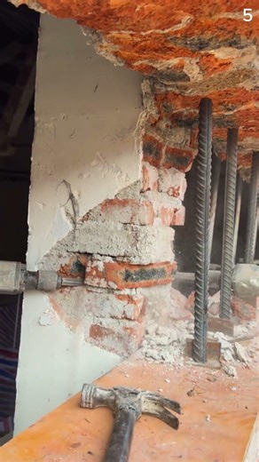 A smart way to dismantle concrete walls with special tools #shorts