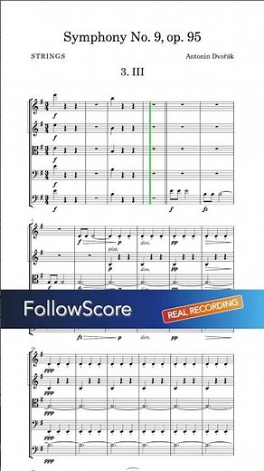 Dvořák – Symphony No. 9 “New World” Op. 95: 3rd Movement (Strings) | Sheet Music & Real Recording