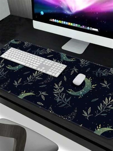 Starry Night Extra Large Mouse Pad, Gaming Desk Mat, Big Keyboard Pad, Washable, Rubber Non-Slip Bottom, Stitched Edge, Gift Mouse Pad, Desk Protector, Study Desk Mat, Multiple Sizes Available, Computer Keyboard Pad, Laptop Pad Office Desk Accessories Desk Accessories Office Supplies Office Decor | SHEIN