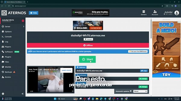 Cómo saber el seed del mundo en servidor Aternos Minecraft