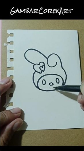 “Simple My Melody Head Sketch" #shorts, #draw, #art