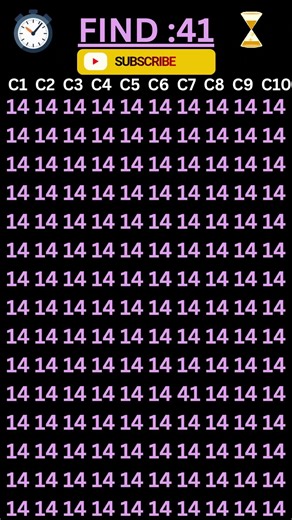 Find The Number 41 In 5 Seconds ⏱️ Challenge Yourself!#brainteaser #challenge #puzzle #find #eyetest