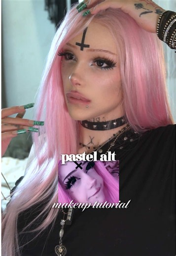 pastel alt makeup tutorial. this would’ve been all over tumblr. i was definitely born too late #makeuptutorials #alternativemakeup #tumblr #alternative