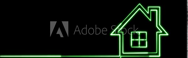 Neon home icon animation, shiny symbol. glowing House, home building animation. Glowing House simple icon, sign. Neon home panoramic. Social media communication concept