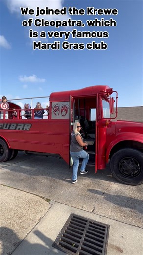We Joined a Mardi Gras party bus with Krewe Cleopatra in Houma